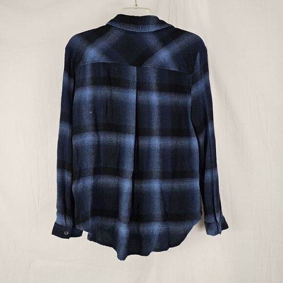 Bella Dahl Classic Button Down - Admiral Blue Plaid Women’s Size XS Blouse - Picture 7 of 8
